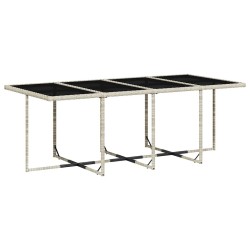 Ensemble à manger de jardin et coussins 13 pcs gris clair rotin 640901640901