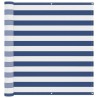 Écran de balcon Bleu et Blanc 110 x 1000 cm Tissu Oxford 640903640903
