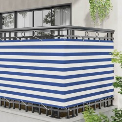 Écran de balcon Bleu et Blanc 110 x 1000 cm Tissu Oxford 640903640903
