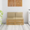 2 Pièce Sofa de milieu extérieur Bois d'Acacia Massif Blanc 640911640911