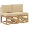 2 Pièce Sofa de milieu extérieur Bois d'Acacia Massif Blanc 640911640911