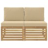 2 Pièce Sofa de milieu extérieur Bois d'Acacia Massif Blanc 640911640911