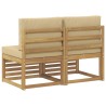 2 Pièce Sofa de milieu extérieur Bois d'Acacia Massif Blanc 640911640911