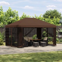 Abri de jardin avec parois 4 × 3 m Marron Polyester et Acier 640918640918