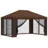 Abri de jardin avec parois 4 × 3 m Marron Polyester et Acier 640918640918