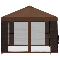 Abri de jardin avec parois 4 × 3 m Marron Polyester et Acier 640918640918