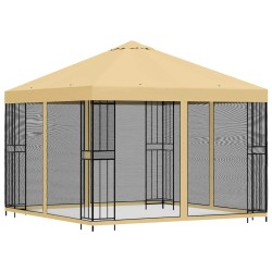 Abri de jardin avec parois 3 x 3 m Crème Polyester et Acier 640919640919