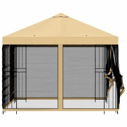Abri de jardin avec parois 3 x 3 m Crème Polyester et Acier 640919640919