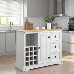 Rangement de cuisine Blanc et Cire de Miel 112 x 70 x 91,5 cm 640927640927