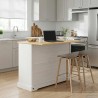 Rangement de cuisine Blanc et Cire de Miel 112 x 70 x 91,5 cm 640927640927