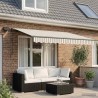 Auvent rétractable Gris clair et blanc 350 x 250 cm 640931640931