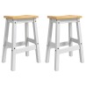 Rangement de cuisine 2 pcs Blanc et Cire de Miel Pin massif 640936640936
