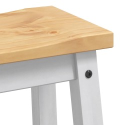 Rangement de cuisine 2 pcs Blanc et Cire de Miel Pin massif 640936640936