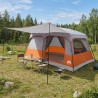 Tente familiale avec toit Gris et orange 420 x 305 x 200 cm 640949640949