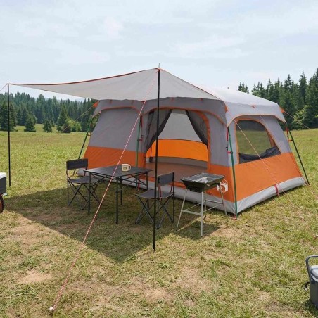 Tente familiale avec toit Gris et orange 500 x 400 x 230 cm 640951640951