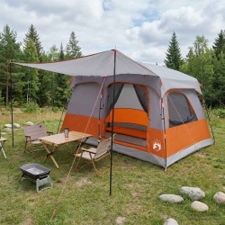 Tente familiale Gris et orange 320 x 210 x 180 cm Polyester 640952640952