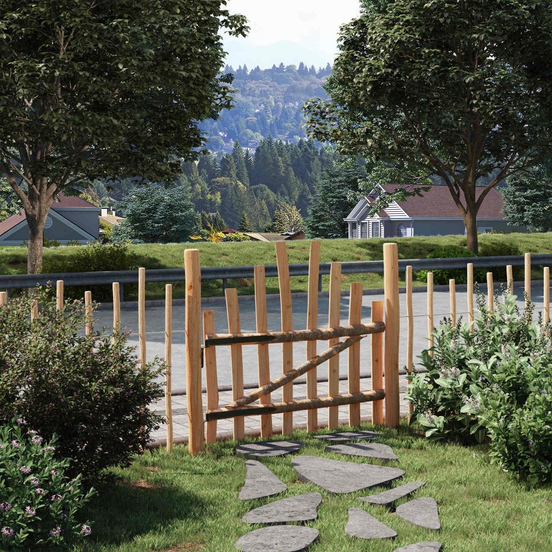 Portail de clôture courbé 100 x 90 cm 640970640970