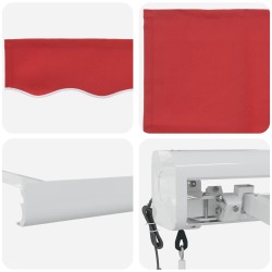 Auvent rétractable Rouge 300 x 250 cm Tissu et Métal 640971640971