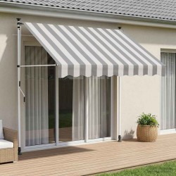 Auvent rétractable manuel Anthracite et blanc 400 cm 640972640972