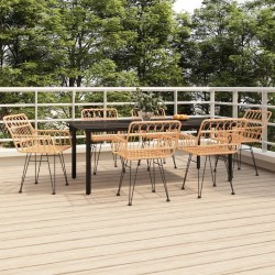 Ensemble à manger de jardin 7 pcs Résine tressée 640973640973