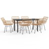 Ensemble à manger de jardin 7 pcs Résine tressée 640973640973