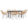 Ensemble à manger de jardin 7 pcs Résine tressée 640973640973