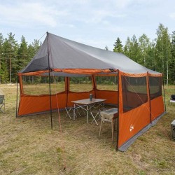 Tente familiale avec toit Gris et orange 450 x 400 x 265 cm 640977640977