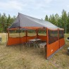 Tente familiale avec toit Gris et orange 450 x 400 x 265 cm 640977640977