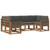 Ensemble de canapés d'extérieur 6 pcs Naturel et Anthracite 640982640982