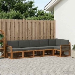 Ensemble de canapés d'extérieur 6 pcs Naturel et Anthracite 640983640983