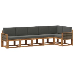 Ensemble de canapés d'extérieur 6 pcs Naturel et Anthracite 640983640983