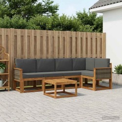 Ensemble de canapés d'extérieur 6 pcs Naturel et Anthracite 640986640986