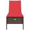 Chaise longue avec coussin marron résine tressée 640991640991