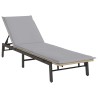 Chaise longue avec coussin beige résine tressée 641009641009