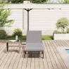 Chaise longue avec coussin beige résine tressée 641009641009