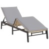 Chaise longue avec coussin beige résine tressée 641009641009
