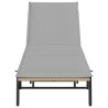 Chaise longue avec coussin beige résine tressée 641009641009