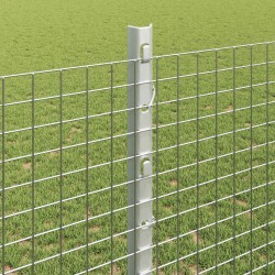 Clôture en fil soudé avec poteaux 10 x 1,2 m Acier galvanisé 641019641019