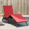 Chaise longue avec coussin marron résine tressée 641023641023