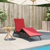Chaise longue avec coussin marron résine tressée 641023641023