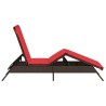 Chaise longue avec coussin marron résine tressée 641023641023