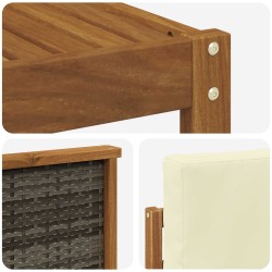 Ensemble de canapés d'extérieur 6 pcs Naturel et Crème 641025641025