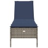 Chaise longue avec coussin gris résine tressée 641026641026
