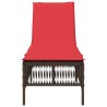 Chaise longue avec coussin marron résine tressée 641028641028
