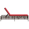 Chaise longue avec coussin marron résine tressée 641028641028