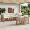 Ensemble de canapés d'extérieur 7 pcs Naturel Polyester 641030641030