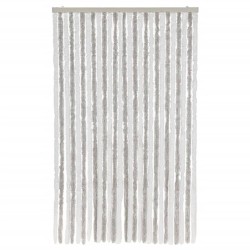 Rideau anti-mouches gris clair et blanc 118x220 cm chenille 641034641034
