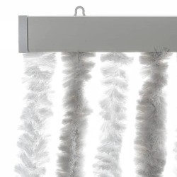 Rideau anti-mouches gris clair et blanc 118x220 cm chenille 641034641034