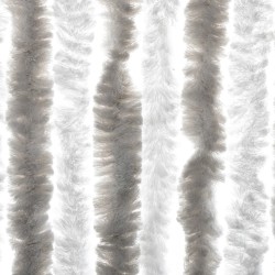 Rideau anti-mouches gris clair et blanc 118x220 cm chenille 641034641034