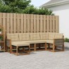 Ensemble de canapés d'extérieur 6 pcs Naturel et Beige 641035641035